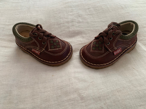 Zapatos Bebé Con Cordones Marrones Impecables Talle 19 (Usado)