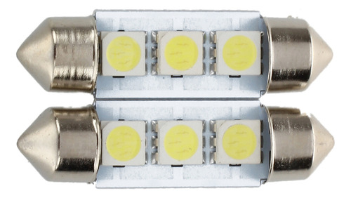 2 Bombillas Led C5w Smd 5050 De 36 Mm, Color Blanco Xenón Sh