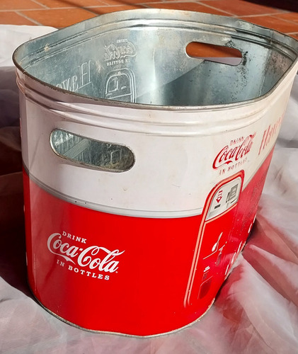 Hielera Frapera Vintage Coca Cola Valde Chapa Grande!! Blanco Coca-cola (Usado)