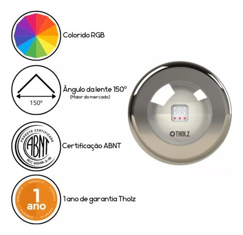 Kit 12 Refletor 9w Cabo 20m Tholz + Fonte 10a + Controle Rgb