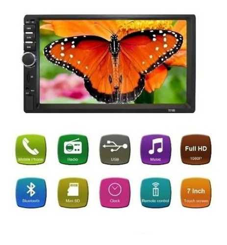Reproductor De Pantalla Doble Din 7 Pulgadas Bluetooth Usb