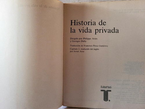 Imagen 4 de 10 de Historia De La Vida Privada Tomo 1 Aries / Duby Taurus