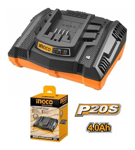 Cargador De Bateria Rapido P20s 2ah/4ah 20v Ingco Fcli2003