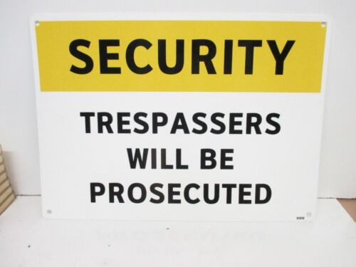 Trespassers Will Be Prosecuted Sign, 10 X 14in, Yel And  Cck
