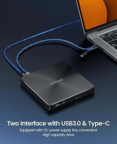 Unidad Externa De Blu-ray Y Dvd Orico, Usb 3.0 Y Tipo C, 100