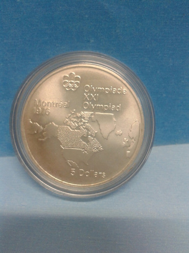 Moneda De Plata Olimpiadas Montreal Año 1976 De Canadá 