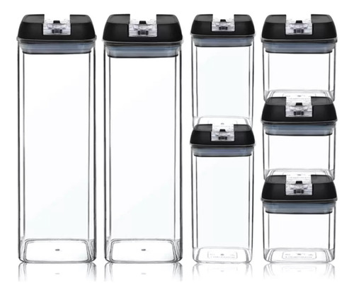 Set 7 Contenedores Para Cocina Con Tapa Hérmetica