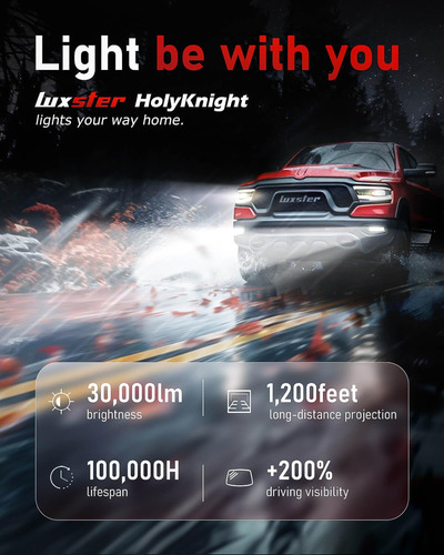 Luxster 2025 Holyknight, 30000lm 55w H11 H9 Led Bombilla...