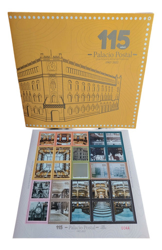 México 2022 : 115 Aniv Palacio Postal  + Folder Hojilla