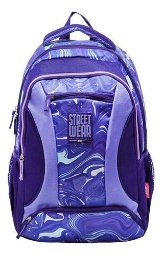 Mochila Escolar Secundaria Urbana Para Mujer Nena Colegio Color Violeta 2