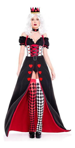 Vestido De Cosplay Com Máscaras De Halloween Queen Of Hearts