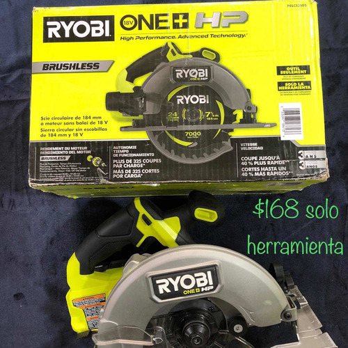 Sierra Circular Inalámbrica Ryobi 7 1/4