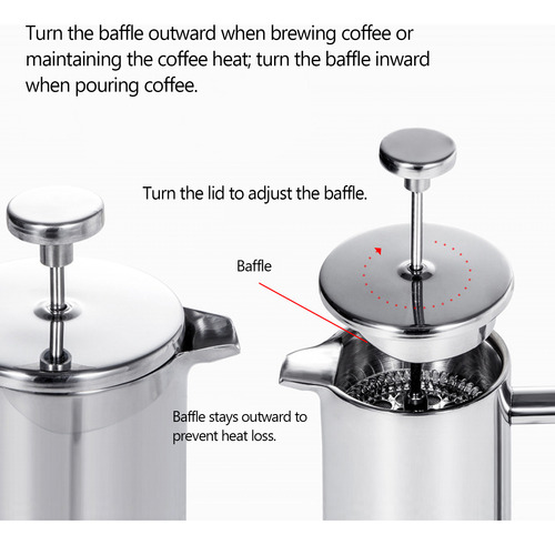 Cafetera Con Aislamiento De Doble Pared, 350 Ml/800 Ml/1000
