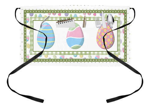 Delantal Servidor Llenado Punto Huevo Colorido Pascua Fondo