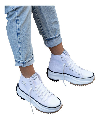 Imagen 1 de 7 de Zapatillas Mujer Plataforma Moda Araquina Goma Alta Atlanta