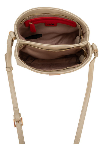 Bolsa Crossbody Cloe Sensyali Chico Color Beige