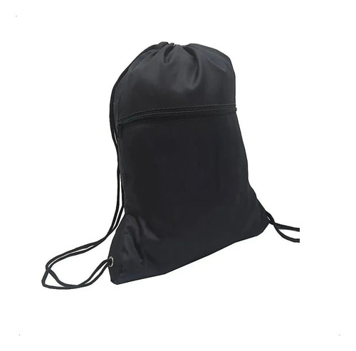Bolsa Mochila Sacola Academia Impermeável Costas Ajustável Cor Preto