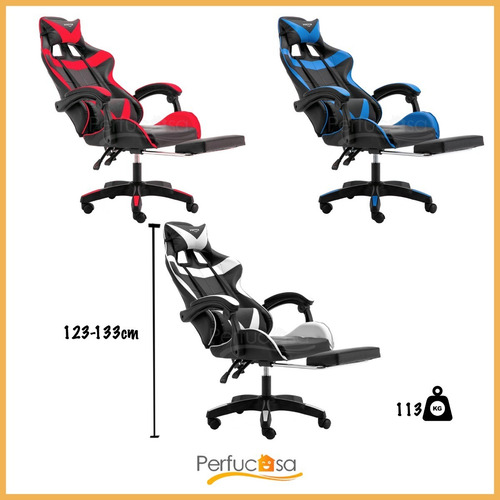 Imagen 5 de 8 de Silla Gamer Pc Reclinable Escritorio Ergonomica Cuero