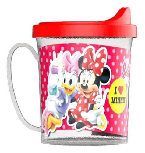 Jarro Con Tapa Tomadora Minnie Mouse Plastica Original