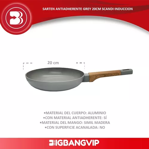 Sarten Aluminio Antiadherente Apto Cocina Induccion Scandi 20cm