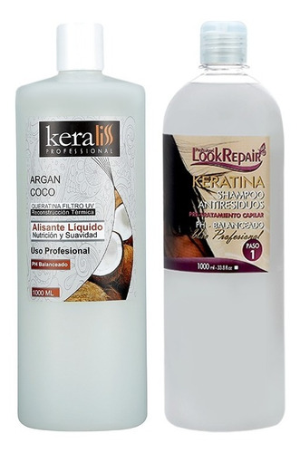 Keratina Keraliss Coco + Shampoo Anti Residuos Look 1.000 Ml