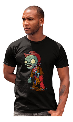 Negra Panda Playera Pvz De Vaquero Plantas Vs Zombies