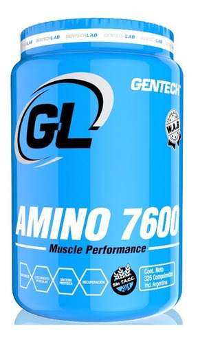 Gentech Amino 7600 325 Tab Masa Muscular - Microcentro
