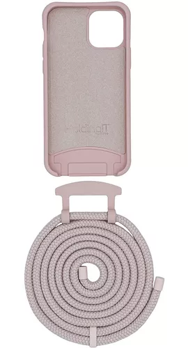 GENERICO Carcasa Colores Con Strap Cuerda Para iPhone 12 Normal - Rosa