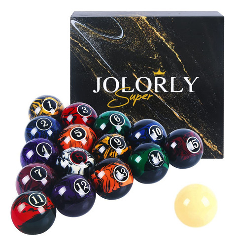 Jolorly - Bolas De Billar De Mármol Oscuro, Grado Aaa, Juego