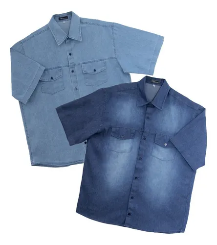 Camisa jeans masculina extra grande 2025