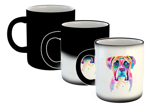 Taza Magica Perro Boxer Art Watercolor