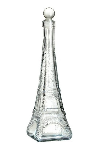 12 Licoreras De Vidrio Torre Eiffel Gde 400 Ml - 12 Piezas