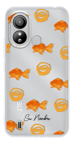 Funda Para Zte Para Mujer Patrón Pez Peces Con Tu Nombre