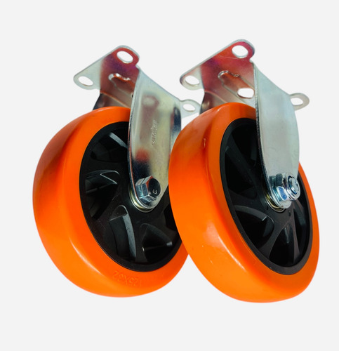 Rueda Fija Pvc Naranja 75mm Doble Ruleman (x1) Naranja