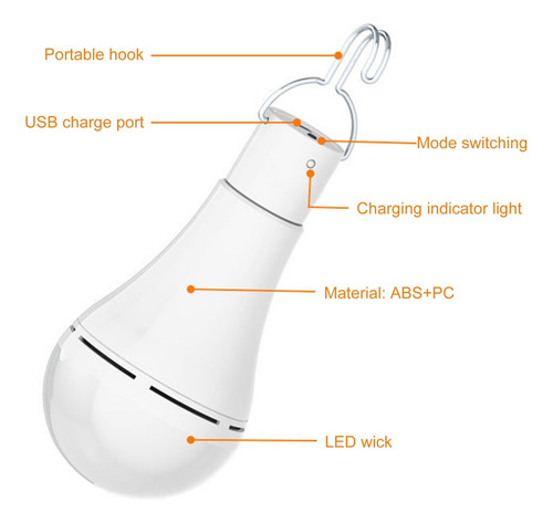 Luz Nocturna F, Bombilla De 7 W, Lámpara Solar Para Acampar,