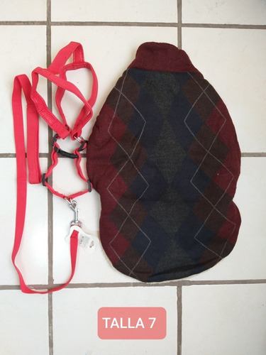 Paquete De Pechera Con Correa Y Sweater Para Perro, Talla 7.