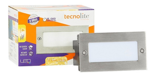 Imagen 4 de 6 de Lámpara Incrustar Muro Exterior Satinado, 0.6 W, Luz Cálida