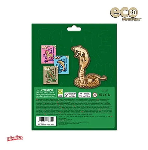 Puzzle De Madera 3d Ecol gico Serpiente De Deluxebase. Kit