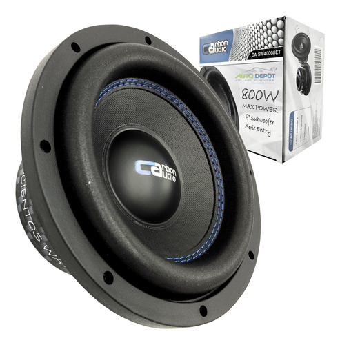 Subwoofer 8 PuLG Doble Bobina 400w Rms Carbón Audio 40008et