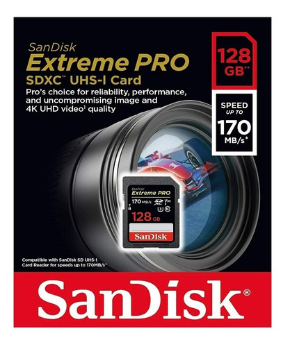 Sandisk Extreme Pro Sdxc 128 Gb Memoria