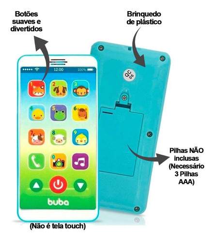 Brinquedo Musical P/ Baby Telefone Celular Phone Crianças Cor Azul