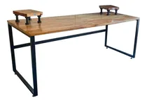 Comprar Mostrador Recepción Industrial Hierro Y Madera A Medida Cuo