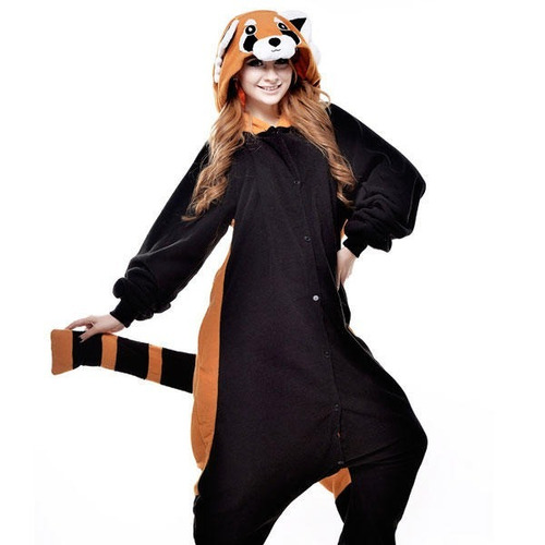 Guaxinim Tanuki Pijama Kigurumi Macacão - Pronta Entrega