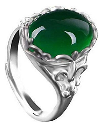 Anillos Bisutería - Duan 925 Sterling Silver Green Agate Cry