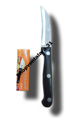 Cuchillo O Puntilla Pelador Y Modador Mango Negro 