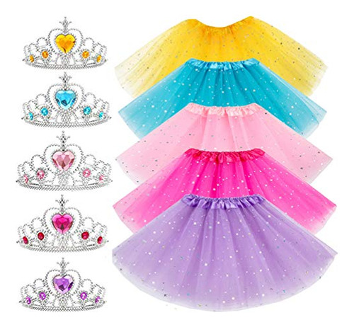 10 Piezas Princesa Vestido Tutu Corona Accesorios Tiara...