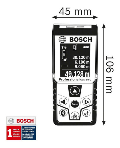 Imagen 6 de 11 de Medidor De Distancia Laser 50m Bosch Glm 50 C