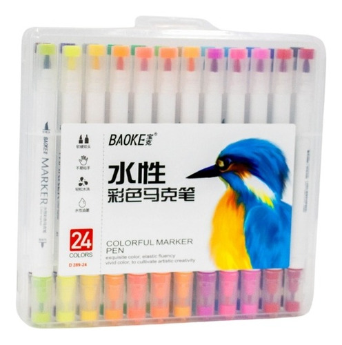 Colorful Marker Pen X24 Doble Punta Picel Y Fina