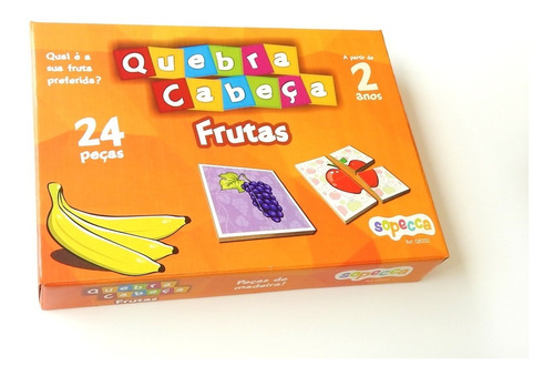 Jogo Educativo Quebra-cabeça Frutas 24 Peças