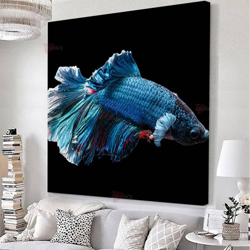 Cuadro Pescado Betta Canvas Grueso 90x90cm